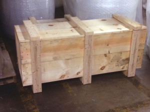 Custom wood crating with supports  